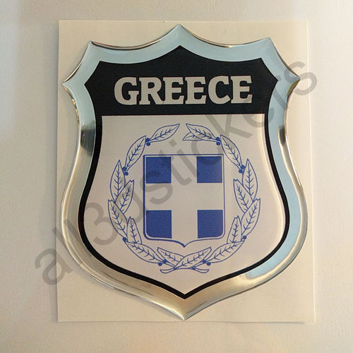 Autocollant Grèce Emblème Armoiries Résine 3D Relief