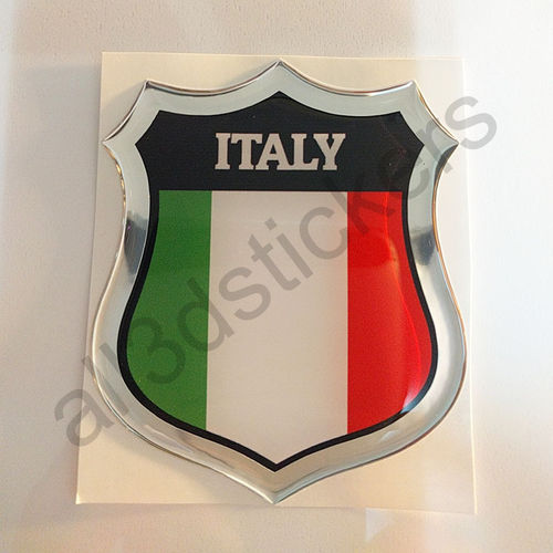 Pegatina Emblema Bandera Italia 3D