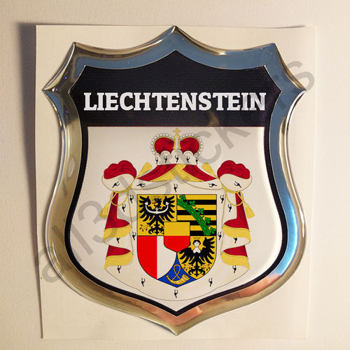 Kfz-Aufkleber Emblem Wappen Liechtenstein  3D