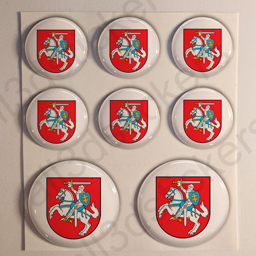 Round Stickers Coat of Arms Lithuania 3D
