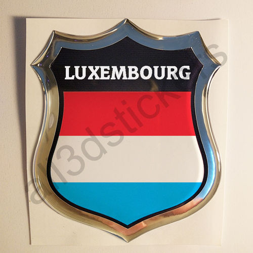 Kfz-Aufkleber Emblem Flagge Luxemburg Fahne 3D