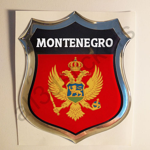 Pegatina Emblema Bandera Montenegro 3D