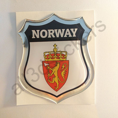 Pegatina Emblema Escudo de Armas Noruega 3D