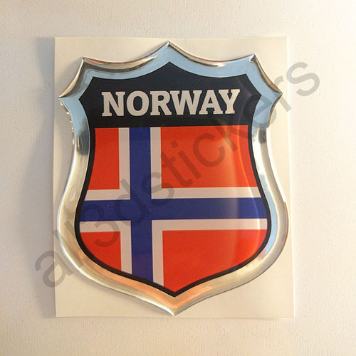 Pegatina Emblema Bandera Noruega 3D