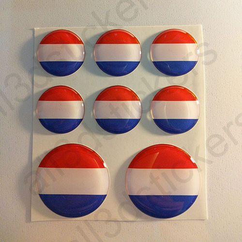 Pegatinas Redondas Bandera Paises Bajos - Holanda 3D