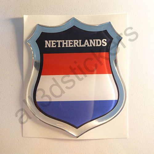 Pegatina Emblema Bandera Paises Bajos - Holanda 3D