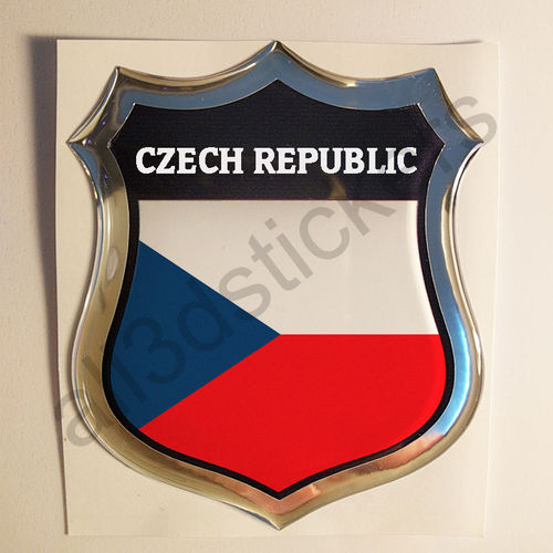 Pegatina Emblema Bandera Republica Checa 3D