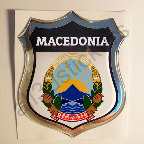 Pegatina Emblema Republica de Macedonia Escudo de Armas 3D
