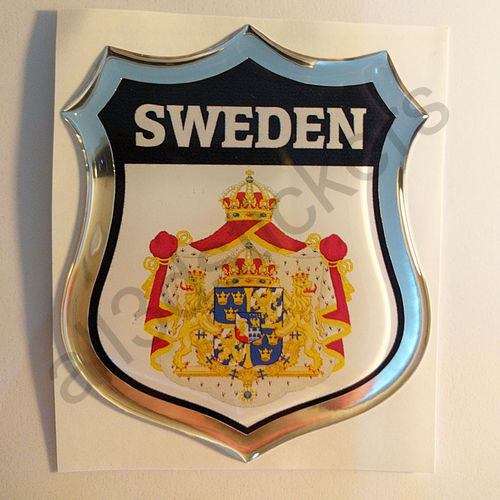 Kfz-Aufkleber Emblem Wappen Schweden 3D