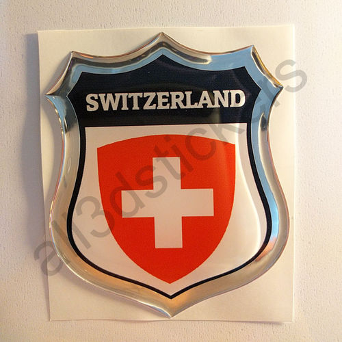 Pegatina Emblema Suiza Escudo de Armas 3D