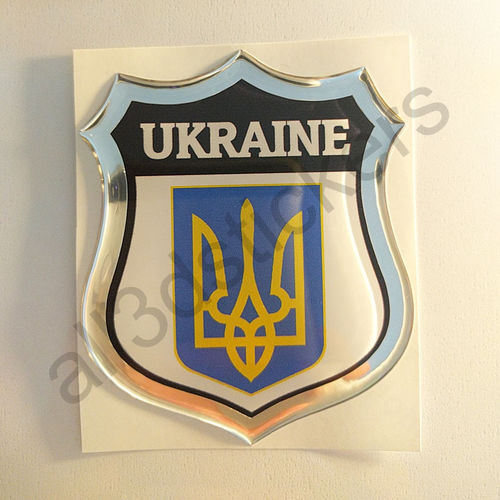Kfz-Aufkleber Emblem Wappen Ukraine 3D