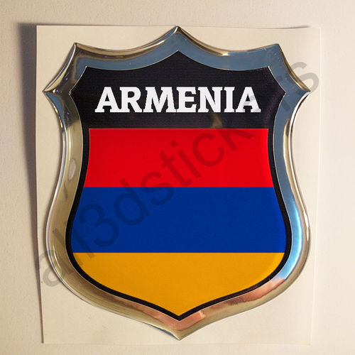 Pegatina Emblema Bandera Armenia 3D