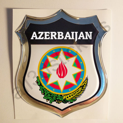 Kfz-Aufkleber Emblem Wappen Aserbaidschan 3D