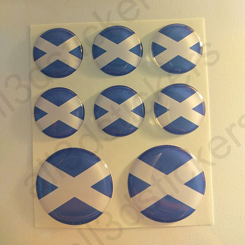 Round Stickers Flag Scotland 3D