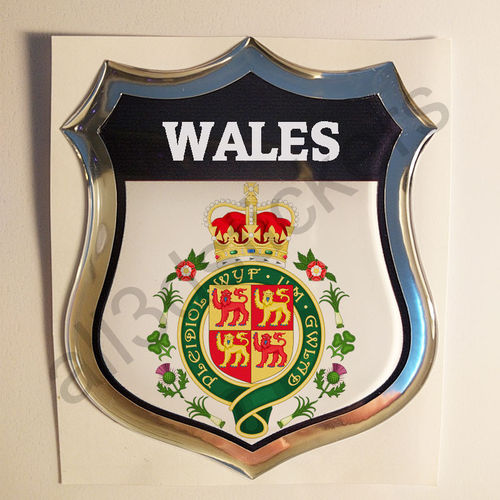 Emblem Sticker Coat of Arms Wales 3D