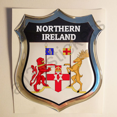 Autocollant Irlande du Nord Emblème Armoiries Résine 3D Relief