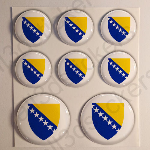 Round Stickers Coat of Arms Bosnia and Herzegovina 3D