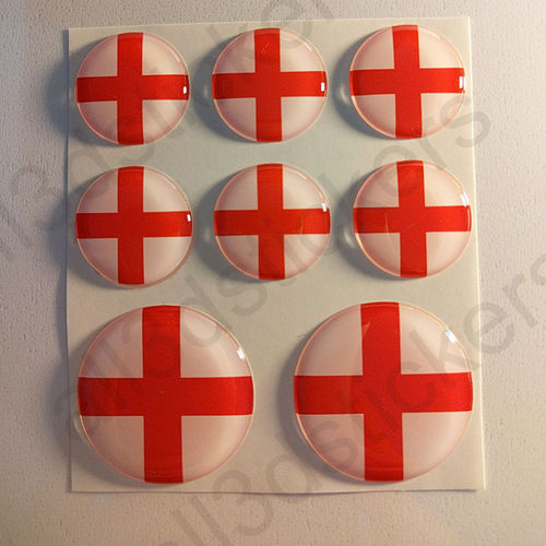 Round Stickers Flag England 3D