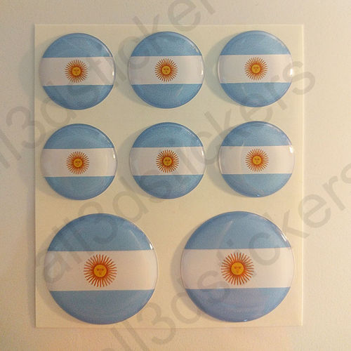Pegatinas Redondas Bandera Argentina 3D