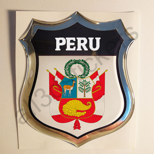 Pegatina Emblema Peru Escudo de Armas 3D