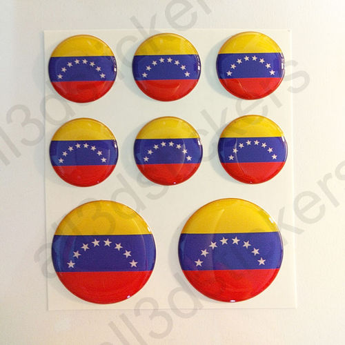 Pegatinas Redondas Bandera Venezuela 3D