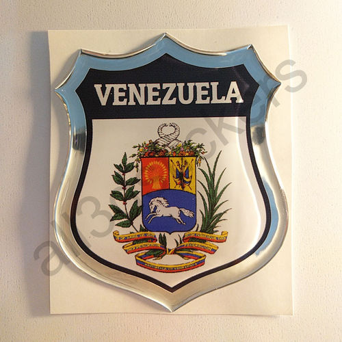 Autocollant Venezuela Emblème Armoiries Résine 3D Relief