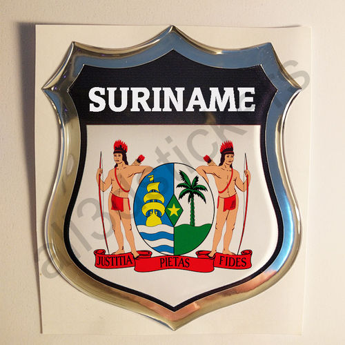 Pegatina Emblema Surinam Escudo de Armas 3D