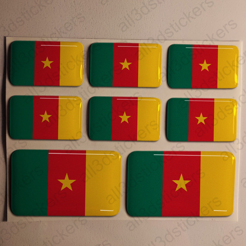 Pegatinas Senegal Pegatina Bandera Senegal Vinilo Adhesivo 3D Relieve Resina 