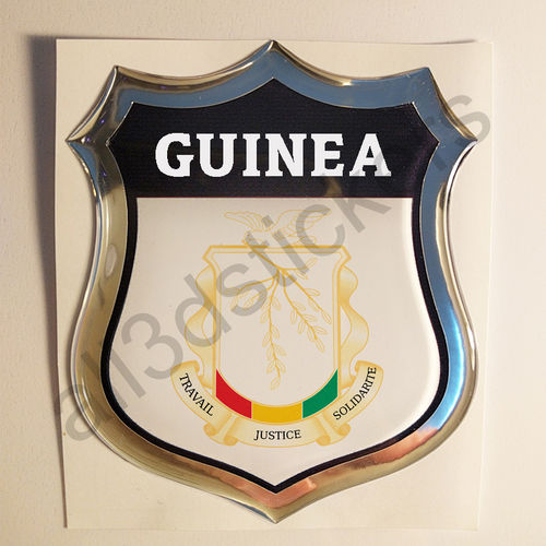 Autocollant Guinée Emblème Armoiries Résine 3D Relief