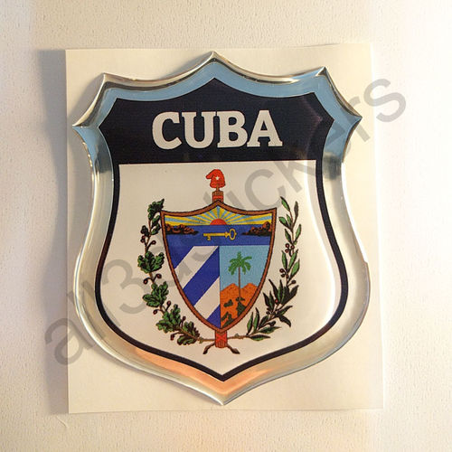 Pegatina Emblema Cuba Escudo de Armas 3D