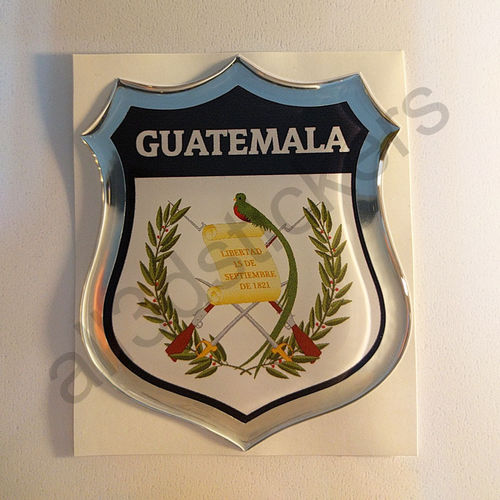 Autocollant Guatemala Emblème Armoiries Résine 3D Relief