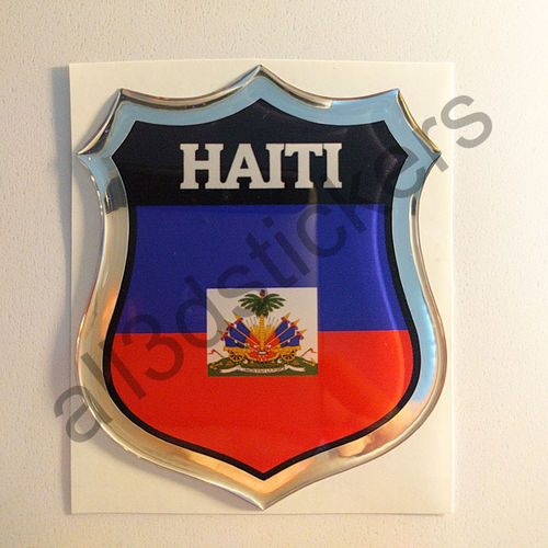 Pegatina Emblema Bandera Haiti 3D