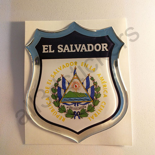 Pegatina Emblema El Salvador Escudo de Armas 3D