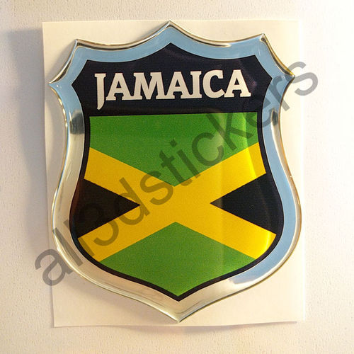 Pegatina Emblema Bandera Jamaica 3D