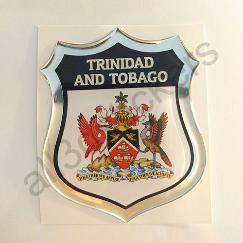 Autocollant Trinité-et-Tobago Emblème Armoiries Résine 3D Relief