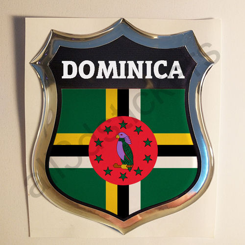 Pegatina Emblema Bandera Dominica 3D