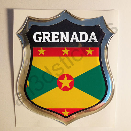 Autocollant Grenade Emblème Drapeau Résine 3D Relief