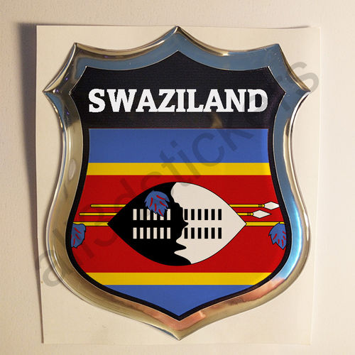 Autocollant Swaziland Emblème Drapeau Résine 3D Relief