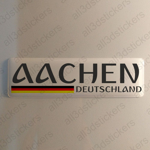 3D Kfz-Aufkleber Aachen Flagge Deutschland Fahne