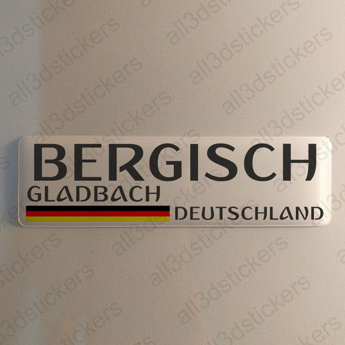 3D Kfz-Aufkleber Bergisch Gladbach Flagge Deutschland Fahne
