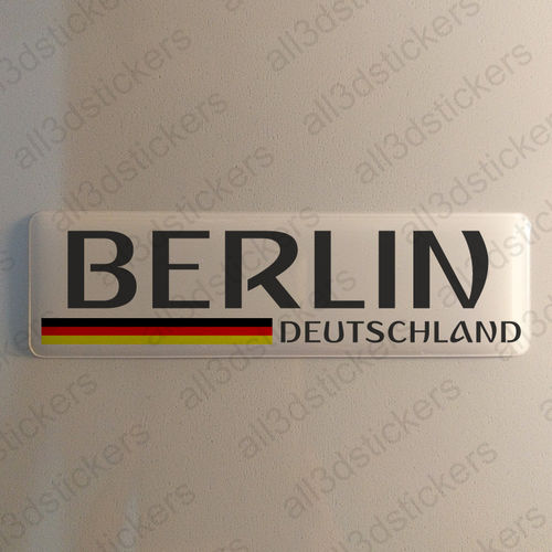 Autocollant Berlin Allemagne Drapeau Résine 3D Vinyle Adhésif - Relief