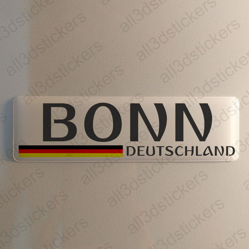 3D Kfz-Aufkleber Bonn Flagge Deutschland Fahne