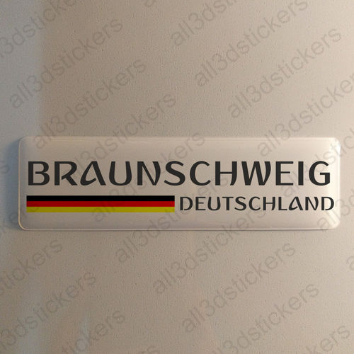 3D Kfz-Aufkleber Braunschweig Flagge Deutschland Fahne