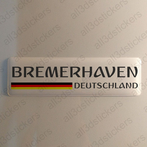 Autocollant Bremerhaven Allemagne Drapeau Résine 3D Vinyle Adhésif - Relief