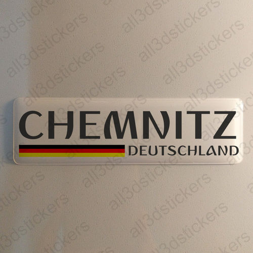 Autocollant Chemnitz Allemagne Drapeau Résine 3D Vinyle Adhésif - Relief