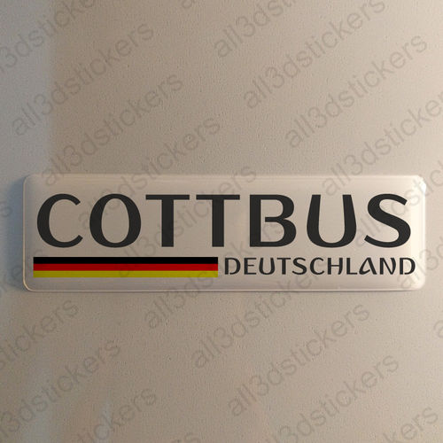 Autocollant Cottbus Allemagne Drapeau Résine 3D Vinyle Adhésif - Relief