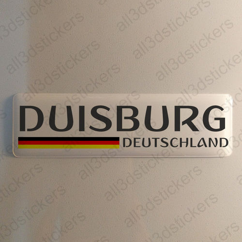 Autocollant Duisbourg Allemagne Drapeau Résine 3D Vinyle Adhésif - Relief