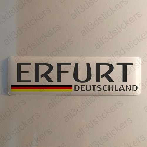 Autocollant Erfurt Allemagne Drapeau Résine 3D Vinyle Adhésif - Relief